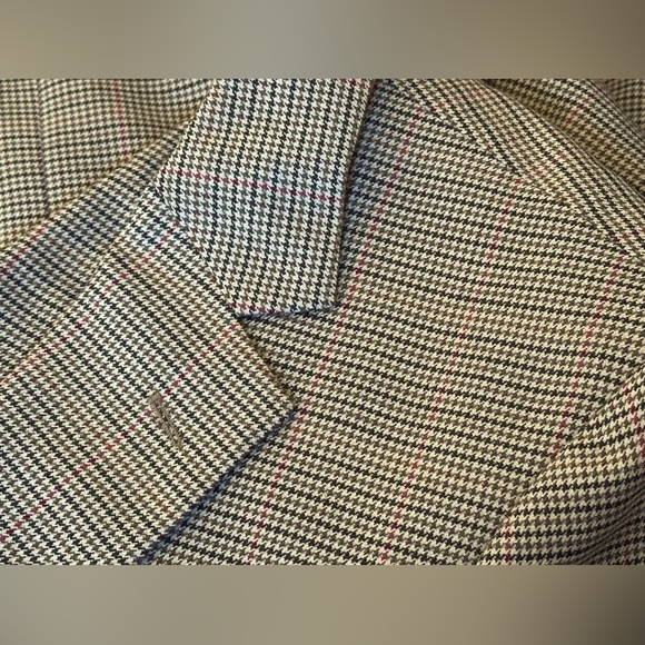 Brooks Brothers 346 Wool Brown Red Tan Plaid Men’s Sport Coat Blazer Size 44R - Picture 4 of 8